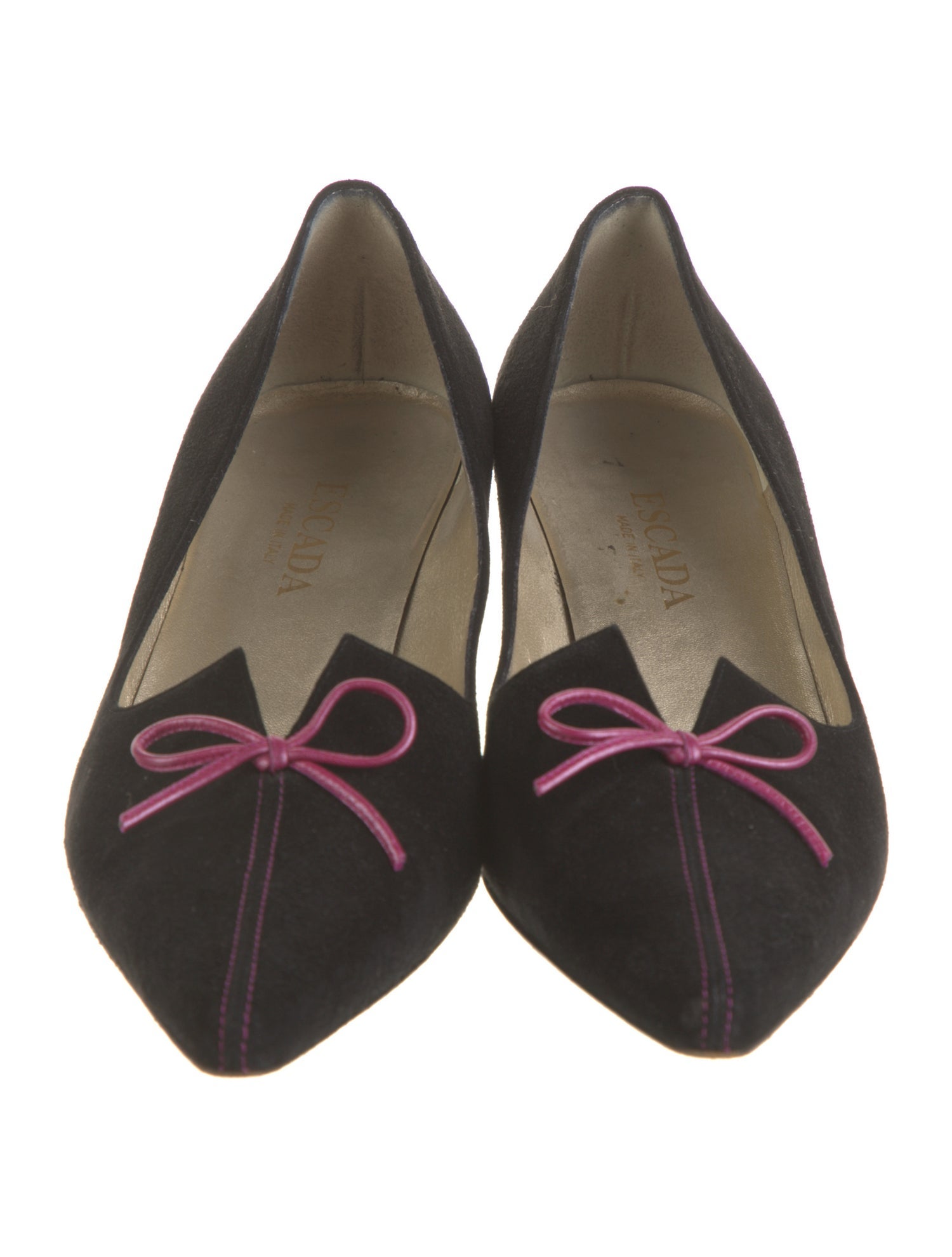 Escada Suede Bow Accents Pumps
